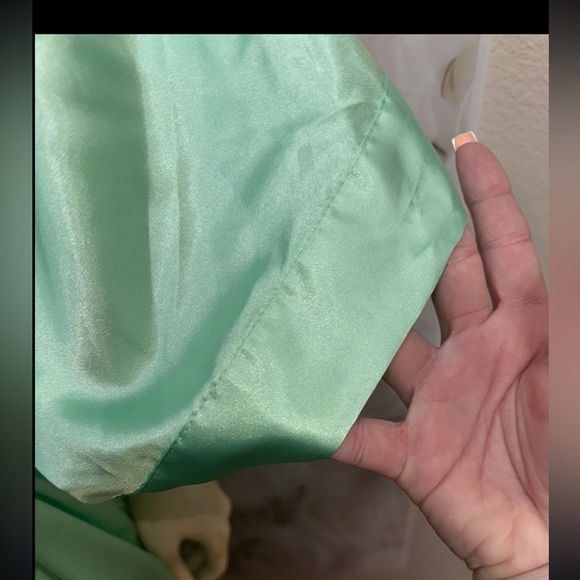 Mint Green Kimono Style Rhinestone BRIDESMAID Monogram Short Robe W Pockets M - Picture 11 of 16